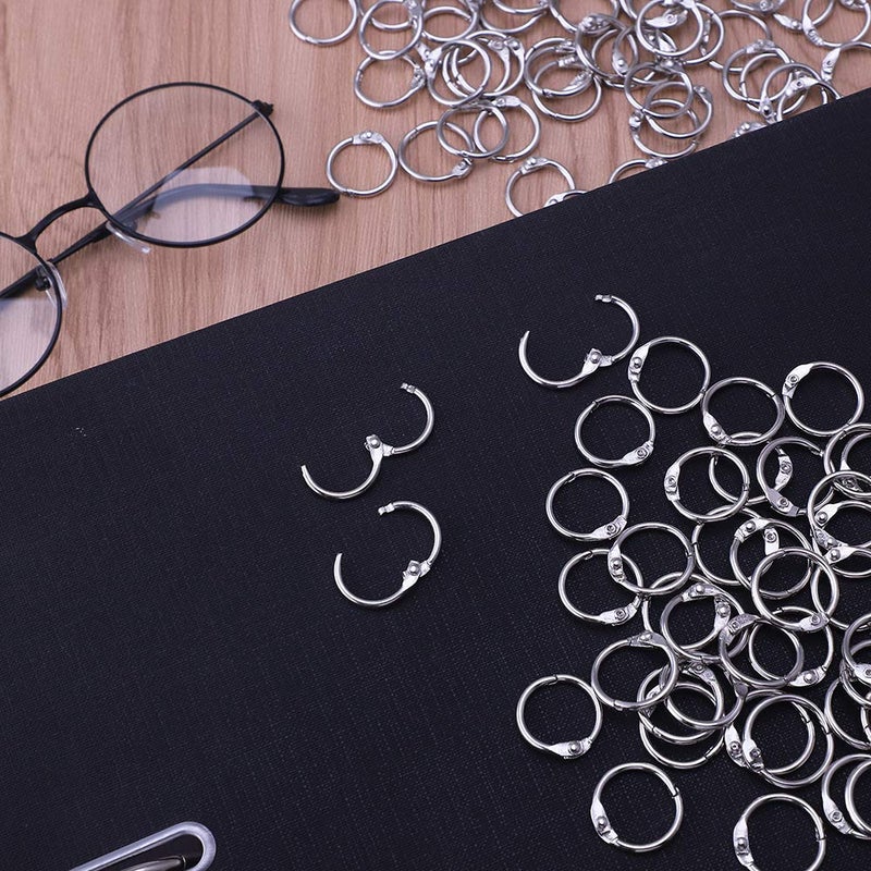 Antner أنتنر 120 قطعة حلقات ربط أوراق فضية مقاس 0.75 بوصة - حلقات معدنية صغيرة مطلية بالنيكل لمفاتيح الأوراق، بطاقات الفهرسة، بطاقات الفلاش، حلقات المفاتيح، الحرف اليدوية، تنظيم المنزل والمكتب، فضي - Image 5